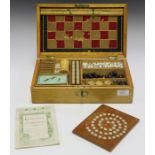 A late Victorian games compendium, probably by F.H. Ayres, the ash case enclosing an instructions