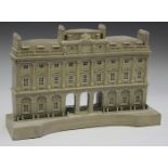 A modern handmade plaster model of Somerset House, London, by Timothy Richards, width 32cm, boxed.