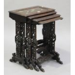 A late 19th century French japonaiserie quartetto nest of occasional tables, in the manner of