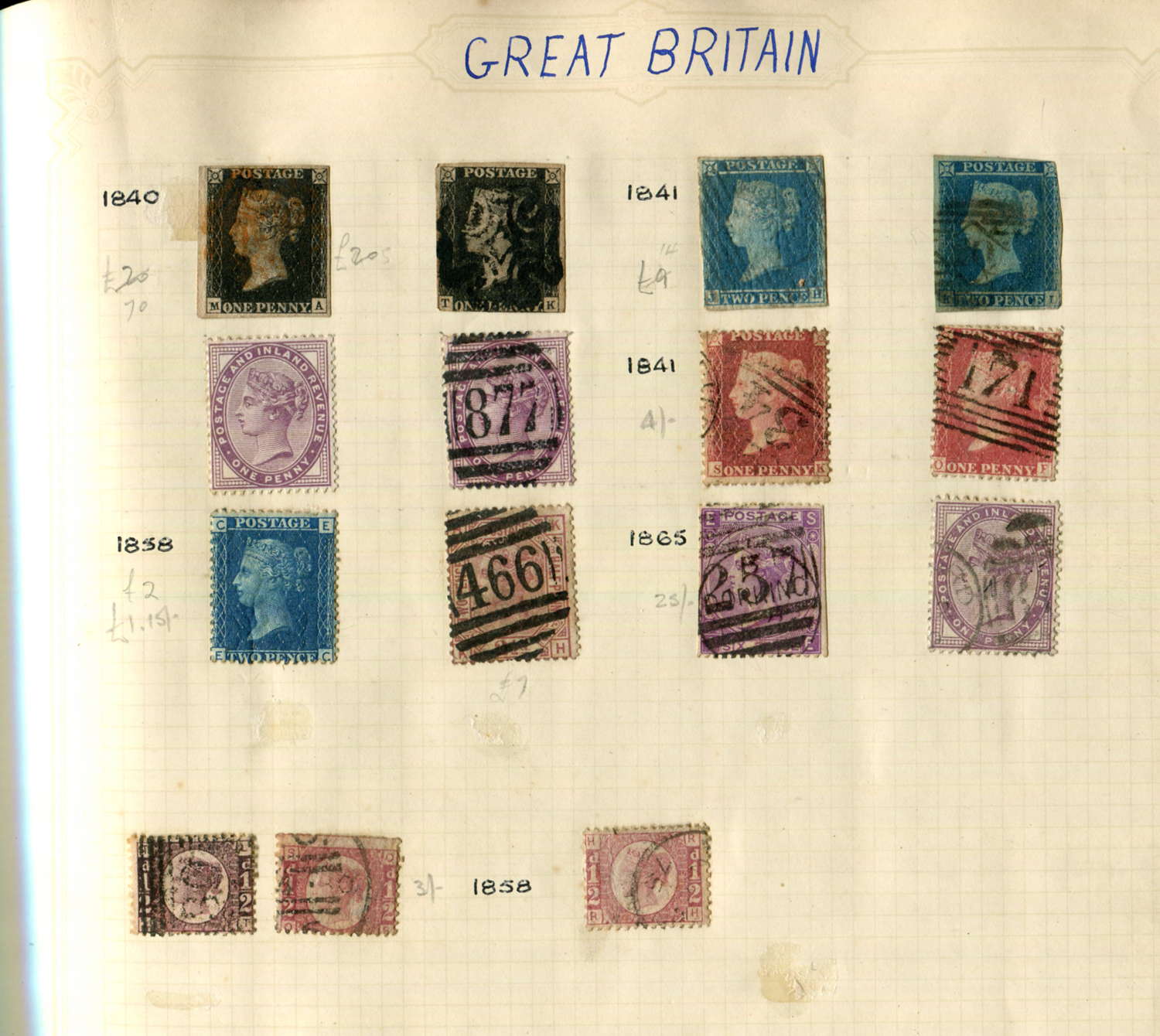 Two albums of Great Britain and British Commonwealth stamps, including two 1840 1d black used, 1d