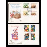 A collection of eleven stamp albums containing Great Britain mint stamps and first day covers,