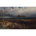 Joseph Wrightson McIntyre - Landscape with Figure upon a Path, 19th century oil on board, signed