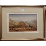 Joseph Murray Ince - 'Stapleton Castle', watercolour, signed and dated 1848 recto, titled label