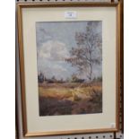 Beatrice M. Seccombe Leech - Landscape with Windmill, early 20th century watercolour, signed, 32cm x
