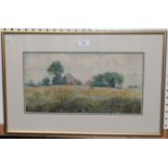 Walter Fryer Stocks - 'Where Cornfields for the Reaper wait', 19th century watercolour, signed