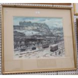 John Miller - 'Winter's Day, Edinburgh', 20th century watercolour with gouache, signed recto, titled