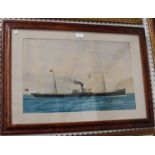 British School - Pierhead Portrait of the Trevilley Steamship, early 20th century watercolour with