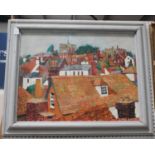 G. Walch - Rooftop View, 20th century oil on board signed and dated '84, 61cm x 70cm, within a