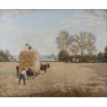 C. Chichester - Haymaking Scene, oil on canvas, signed and dated 1902, 62cm x 75.5cm, within a swept