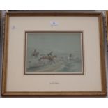 William Roberts - 'Full Cry', watercolour, signed, 19cm x 26cm, within a titled mount and gilt