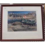 Clifford Bayly - View across a Harbour, possibly Malta, watercolour, signed, 24.5cm x 34cm, within a