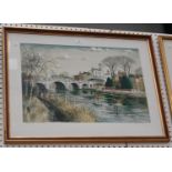 Jeremy King - Towpath at Richmond, 20th century colour print, signed and editioned 41/250 in pencil,