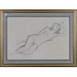 Edward Wolfe - 'Reclining Nude', 20th century pencil, artist's name and titled to The Bloomsbury