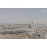 Angelos Giallina - Corfu Landscapes, a pair of late 19th/early 20th century watercolours, both