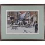 John Yardley - 'Nice Café', 20th century watercolour, signed recto, titled gallery label verso, 41.