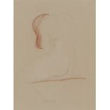 Eric Gill - Seated Female Nude, pencil with conté crayon, signed with initials and dated '27