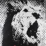 Dan Baldwin - 'Lion', emulsion on canvas, signed and dated '03 to edge of canvas, signed, titled and