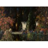 Tom Mostyn - 'The Old Terrace', early 20th century oil on canvas, signed recto, titled verso, 46cm x