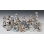 Five Lladro porcelain figures, comprising My Chubby Kitty, No. 6422, Don't Forget Me!, No. 5743, Cat