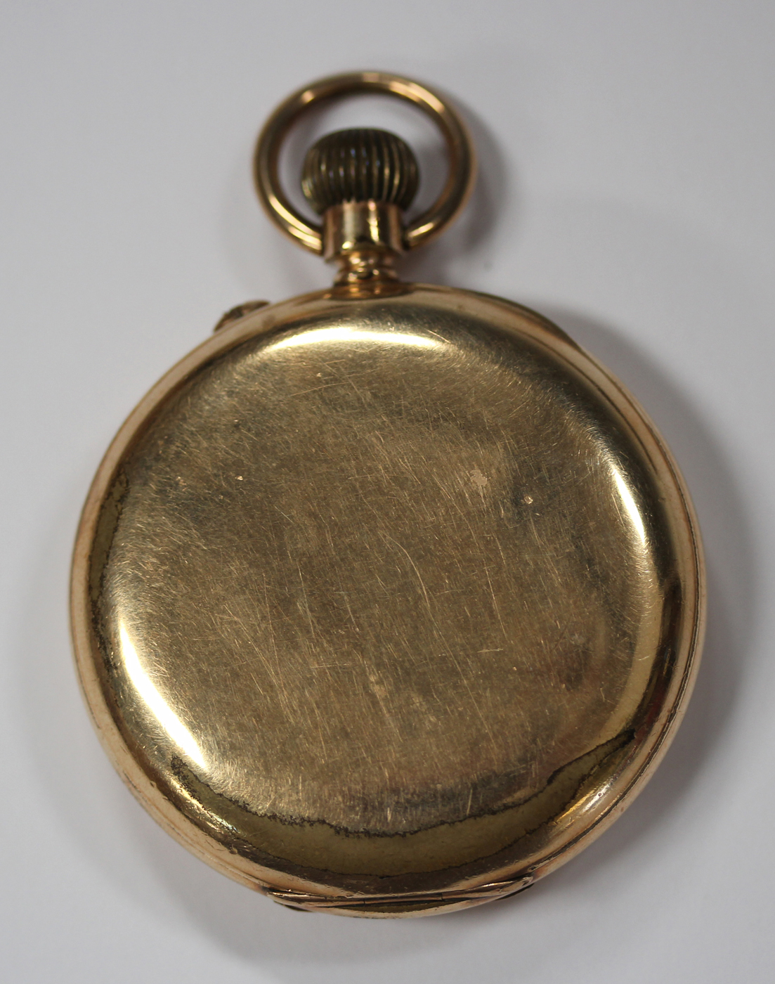 A gilt metal keyless wind half-hunting cased gentleman's pocket watch, the gilt jewelled lever - Image 3 of 7