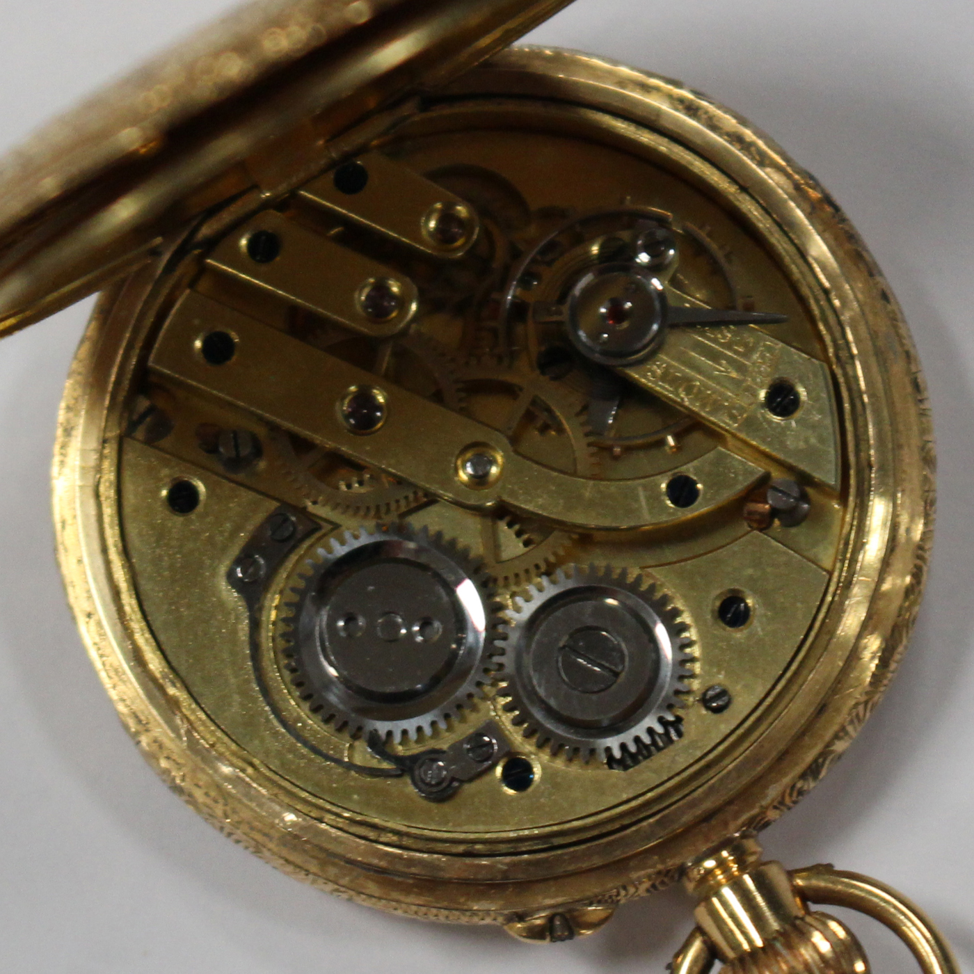 An 18ct gold keyless wind open-faced lady's fob watch, with a gilt cylinder movement, the case - Image 2 of 3