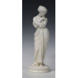 A white glazed porcelain figure representing Sorrow, probably a Worcester blank, early 20th century,