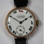 An H. Samuel Manchester Accurate 9ct gold circular cased wristwatch, with a Swiss jewelled movement,