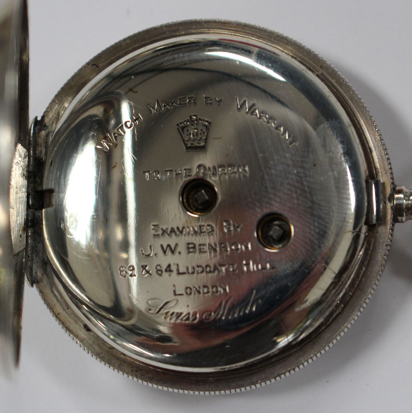 A silver keywind open-faced gentleman's pocket watch, the white enamelled dial with subsidiary - Image 3 of 4