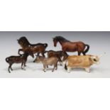 Four Beswick models of horses, including model No. 1549 and Spirit of Youth, No. 2703, a Beswick