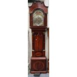 An early 19th century inlaid and crossbanded mahogany longcase clock with eight day movement