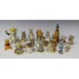 Twelve Beswick Beatrix Potter figures, comprising two Squirrel Nutkin, two Old Mr Brown, Mrs Tiggy