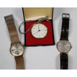 A Rotary 9ct gold circular cased gentleman's wristwatch, the signed circular silvered dial with