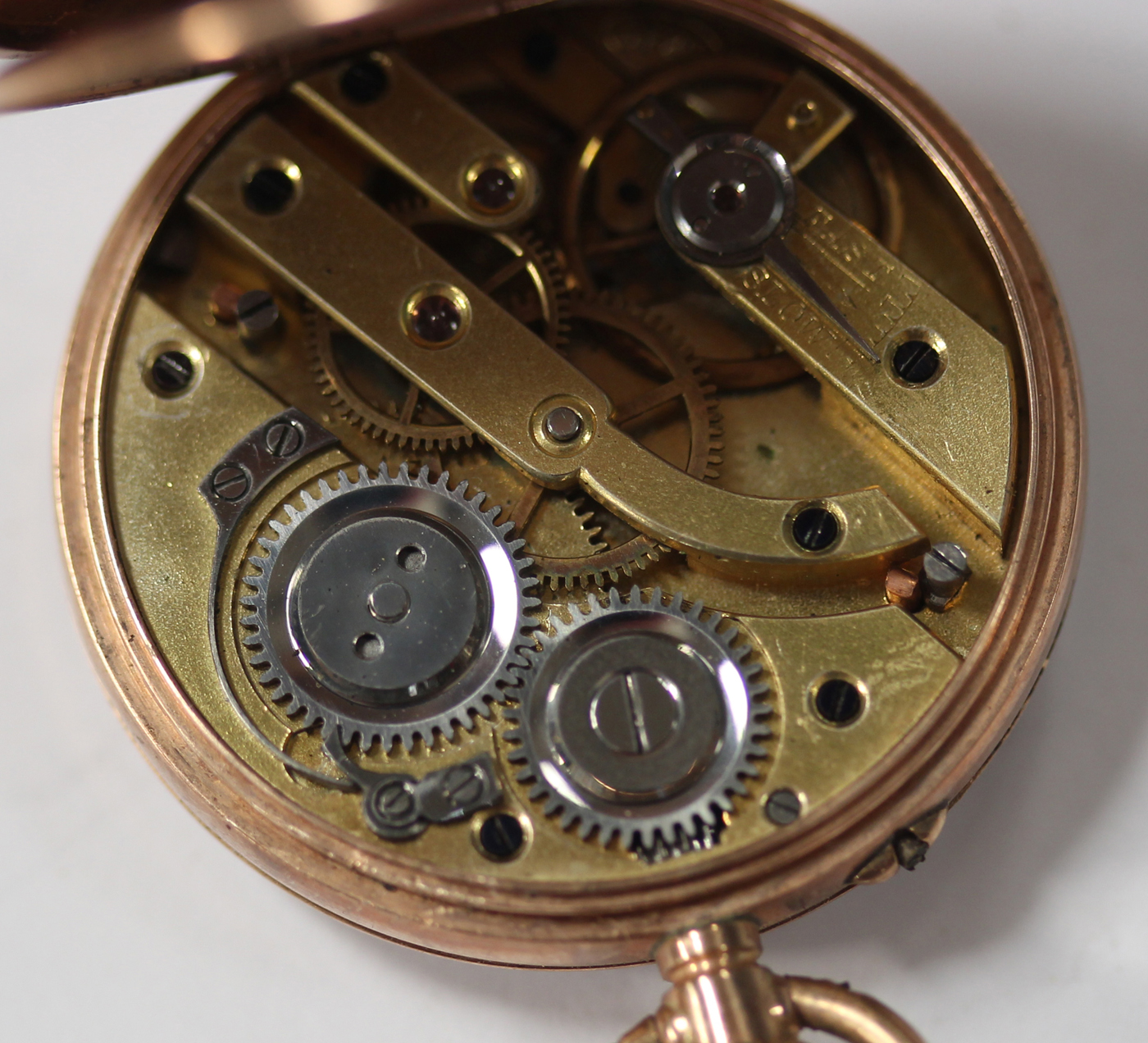 A 9ct gold keyless wind open faced lady's fob watch, the enamelled dial with Roman numerals and - Image 2 of 3