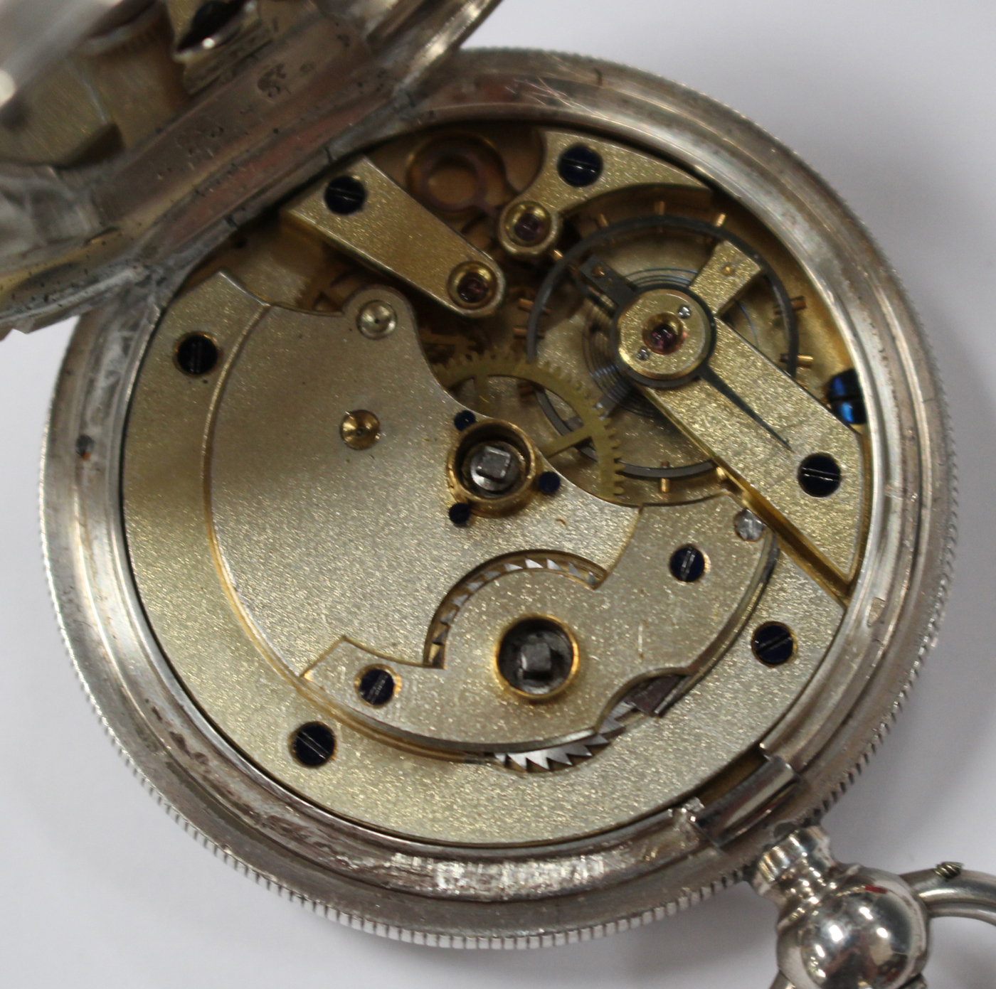 A silver keywind open-faced gentleman's pocket watch, the white enamelled dial with subsidiary - Image 2 of 4