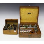 A Pultra of Manchester watchmaker's lathe, within a fitted case, the lid interior detailed 'PW