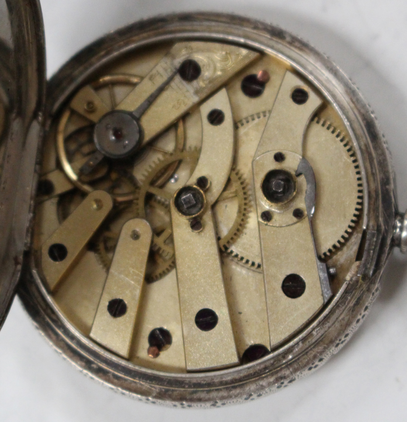 A silver keywind hunting cased pocket watch with a gilt fusee movement, London 1858, case diameter - Image 3 of 5