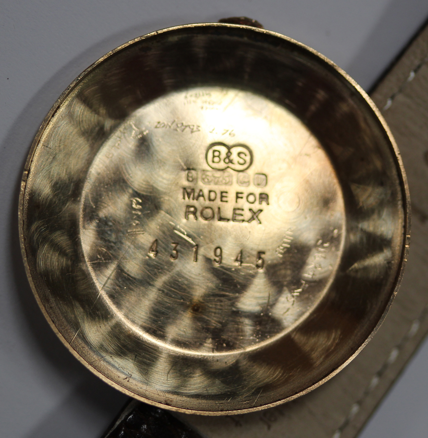 A Rolex Precision 9ct gold circular cased gentleman's wristwatch, with a signed jewelled movement, - Image 4 of 5