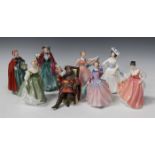 Eight Royal Doulton figures, comprising The Foaming Quart, HN2162, Lady Charmion, HN1748, Jean,