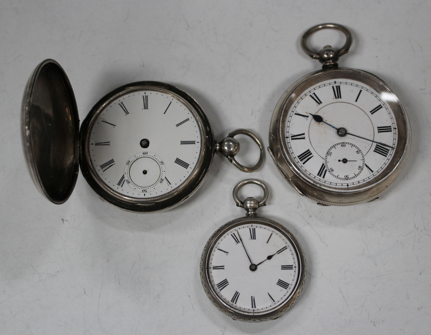 A silver keywind hunting cased pocket watch with a gilt fusee movement, London 1858, case diameter