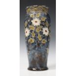 A Royal Doulton stoneware vase, early 20th century, by Bessie Newbery, the tapering body tubelined