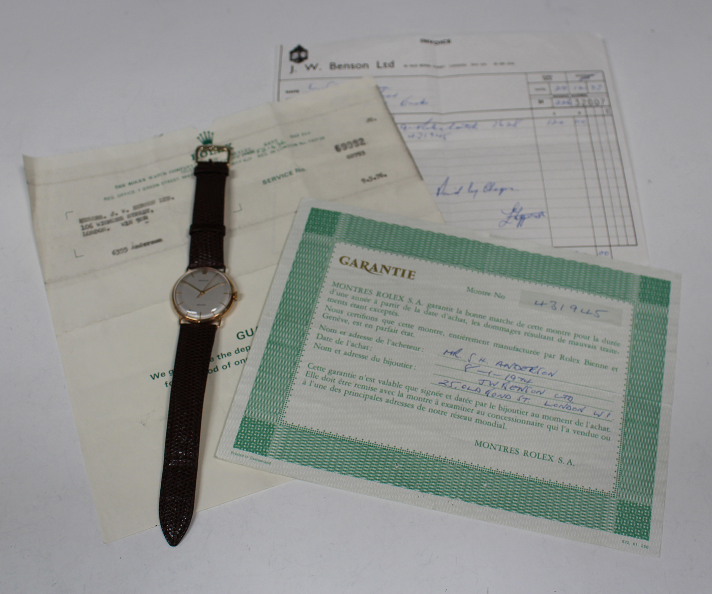 A Rolex Precision 9ct gold circular cased gentleman's wristwatch, with a signed jewelled movement, - Image 2 of 5