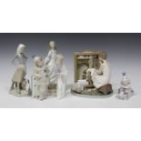 Eleven Lladro porcelain figures, including Daydreamer, No. 1411 (mirror detached), Cinderella, No.