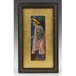 A late 19th century oil on board heightened in gilt, depicting the Archangel Gabriel holding a lily,