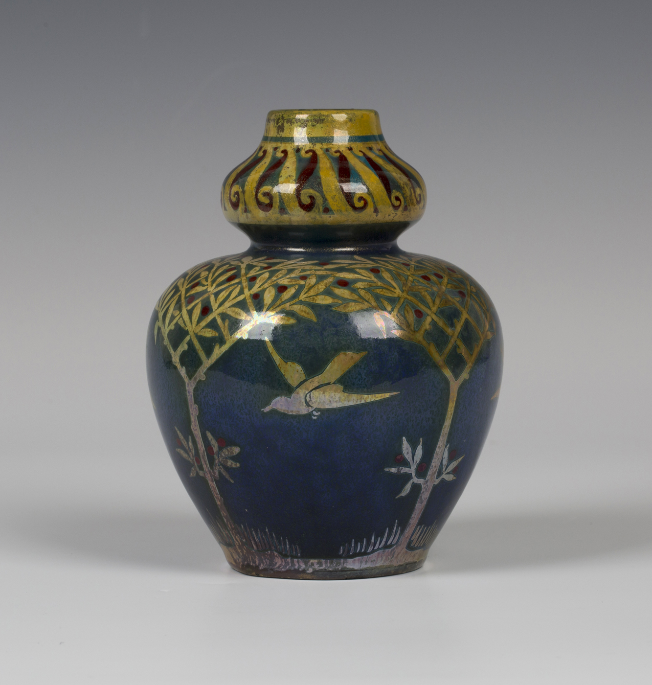 A Pilkington's Royal Lancastrian lustre vase, circa 1911, by William S. Mycock, monogrammed, the