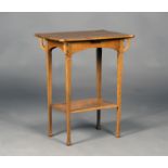 An Edwardian Arts and Crafts oak two-tier occasional table, in the manner of Shapland & Petter,