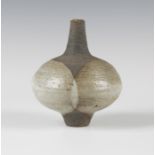 A Victor Priem, Latvian studio pottery vase with narrow neck and compressed ovoid body, decorated