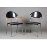 A set of eight late 20th century Italian 'Coro' dining chairs, designed by Luigi Origlia, the