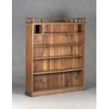 A 20th century Arts and Crafts style oak open bookcase, the galleried top above five open tiers,