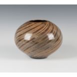 A Jim Whalen, Paradox studio pottery vase, the burnished ovoid body with overall swirling