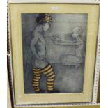 Liz Sheppard - 'Acrobats', 20th century etching with aquatint, signed, titled and editioned 15/75 in